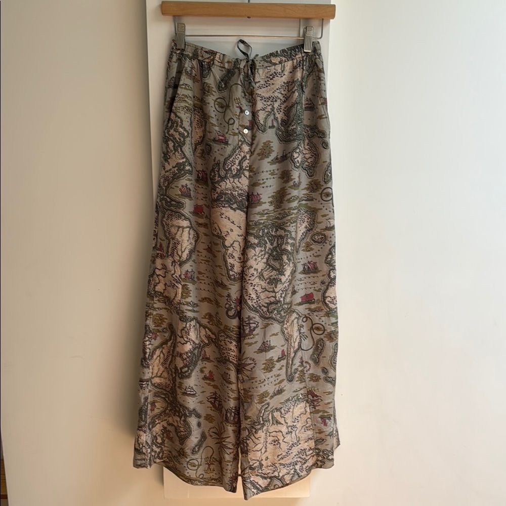 Burning touch silk wide leg pant